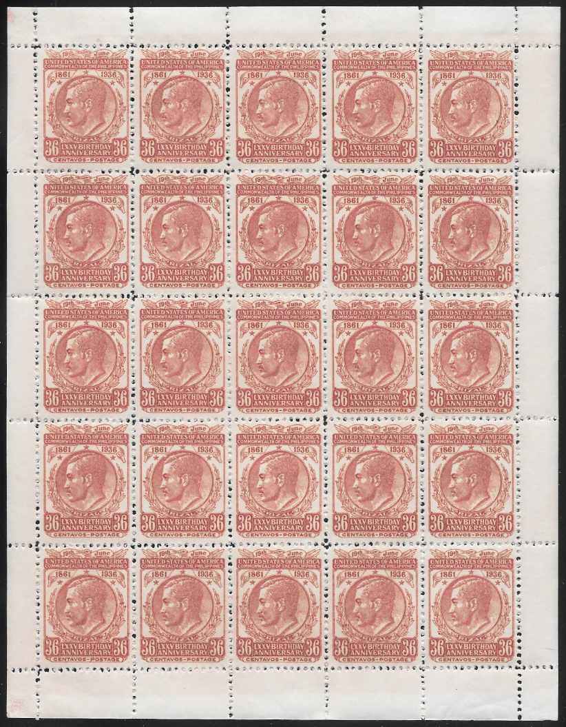 Philippines 1936 Full Sheet 